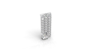 Aarinya - Colgante Arquitectónico Moderno de Triple Barra con Diamantes Geométricos Cultivados en Laboratorio y Oro de 9K para Mujer, con Broche Solitario Redondo - Product Image 4