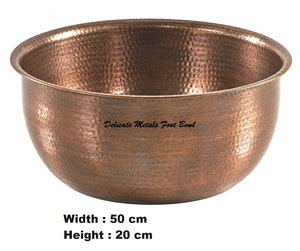 Bol de massage des pieds en cuivre pour métaux délicats DS-119, finition cuivre antique, rond 50CM, pour bain de pieds - Product Image 2
