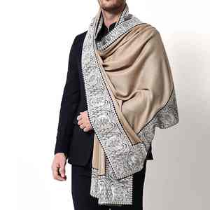 Embroidered Pashmina <b>Wool</b> Shawl Luxury Soft Warm Breathable Traditional Handcrafted Solid Men's Winter <b>Wrap</b> Formal Casual - Product Image 4