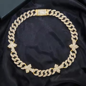 Fully <b>Iced</b> Out Silver Plated Cuban Link <b>Chain</b> with Round Cut Diamond IGI Certified Gift for India Weddings Hip Hop Style - Product Image 2