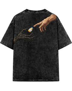 Camiseta Negra Lavada de Gran Tamaño para Hombre, Algodón, Estilo Vintage, Lavado Ácido, Ropa Urbana Informal de Verano, Logotipo Personalizado, Fabricante OEM, Proveedor - Product Image 2