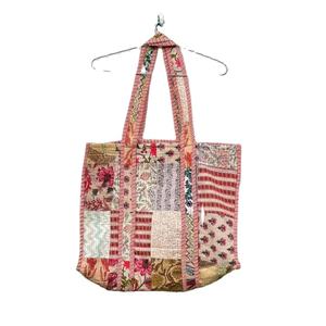 Sac fourre-tout matelassé léger style bohème couleur unie grande capacité en coton pour femme toutes saisons - Product Image 1