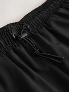 Shorts cargo noirs pour hommes 2026, taille élastique, séchage rapide, longueur Bermuda, style décontracté avec poches, couleur unie, tissu polyester - Product Image 6