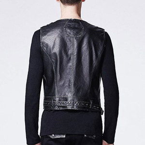 Chaleco Gótico para Hombre con Aspecto Desgastado, Cierres Frontales con Hebilla y Material de Cuero Sintético, Superventas - Product Image 3