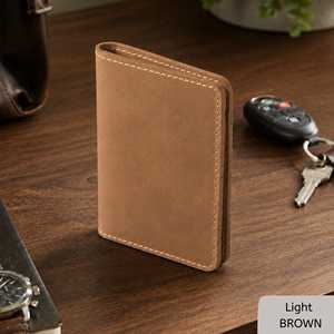 Custom Genuine Leather <b>Card</b> Holder Luxury RFID Credit <b>Card</b> <b>Case</b> Slim Minimalist Pocket <b>Business</b> Wallet LCH-0175 - Product Image 1