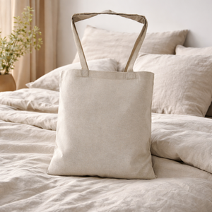 Bolso de Mano de Lona Negra 100% Natural y Ecológico, Personalizable, Bolsa de Compras de Algodón Biodegradable y Duradera, Estilo Abierto del Oeste de Bengala - Product Image 2