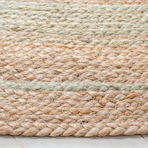 Tapis moderne en jute rayé, tissage plat, pour salon, tons beiges, à poils ras, usage domestique - Product Image 5