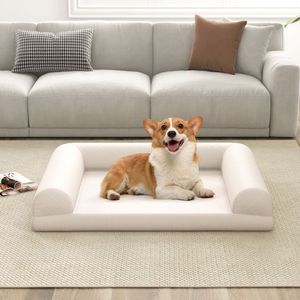 Egg Foam Dog <b>Crate</b> <b>Bed</b> with Removable Washable Cover & 3 Side Bolster Pet <b>Beds</b> - Product Image 3