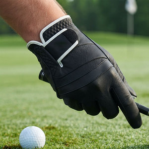Guante de golf unisex de cuero con alta adherencia, antideslizante, con soporte para la muñeca, logotipo personalizado impreso, para uso en campo de prácticas, torneos y entrenamiento. - Product Image 5