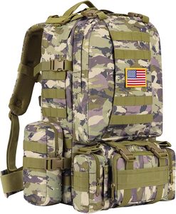 Sac à dos tactique 60L, grand sac à dos pour la randonnée en plein air, le camping, sac à dos tactique imperméable et durable - Product Image 3