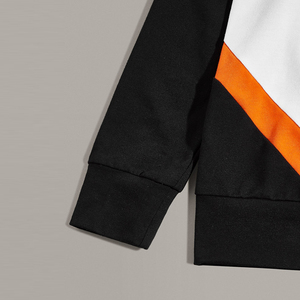 Logo personnalisé vêtements de sport mention mi épissé O cou Jogging impression décontracté hommes survêtements survêtements Orange noir quantité blanc - Product Image 5