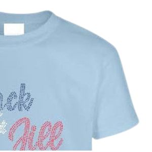 Camiseta Azul de Manga Corta con Cuello Redondo y Diseño de Diamantes de Imitación para Adolescentes, para la Escuela, Uso Diario, Ropa Cómoda para la Calle - Product Image 5