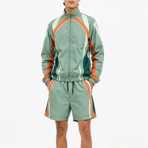 Men Summer Windbreaker Shorts <b>Set</b> Embroidered Lightweight Casual Sports Track - Product Image 4