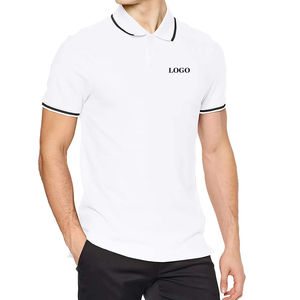 Polo homme en tissu doux, manches courtes, confortable, séchage rapide, personnalisable avec votre logo, couleur blanche, polyester. - Product Image 1