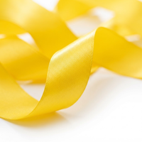 Ruban en satin jaune simple face 12 mm, 100 % polyester, résistant au rétrécissement, vente directe usine, 10 rouleaux x 8 mètres, pour emballage cadeau et nœuds floraux