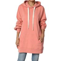 Premium Kalite Kadın Günlük Kapüşonlu Sweatshirtler Özel Büyük Beden Kışlık Dokuma %100 Polyester Düz Astarlı Cepli Uzun Kollu Önü Açık