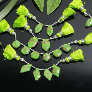 Pierre de turquoise naturelle sélectionnée à la main |   Side Drilled Green |   15-20 mm 100 g |   Matériel de bricolage pour colliers et boucles d'oreilles |   2026 - Product Image 5