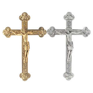 Crucifijo de metal para ataúd, cruz de Jesús para cementerio, crucifijo solar para ataúd, hecho de metal, para bendición de obispos - Product Image 2
