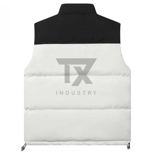 Made Pakistan New Style Men's Hooded Sleeveless Puffer Vest Casual <b>Winter</b> <b>Waterproof</b> Reversible Cotton Filled Canvas Stand - Product Image 2