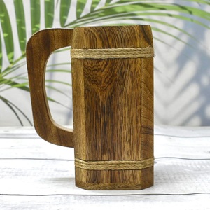 100% Leakage Proof Vintage Wooden <b>Beer</b> Mug with Handle and Lid Eco-Friendly CE Certified for Home Hotel Outdoor Use - Product Image 1
