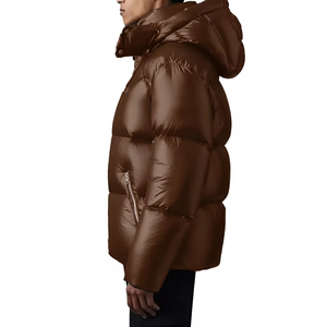 Veste d'hiver matelassée noire pour homme, coupe-vent, écologique, grande taille, avec logo personnalisé, rembourrage en polyester, style streetwear, vente en gros - Product Image 2