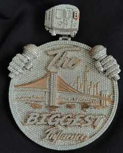 Custom Baguette Moissanite <b>Name</b> Pendant Hip Hop Style Iced Diamond Number Initial Letter Rhodium Plated 925 Silver <b>Chain</b> Jewelry - Product Image 1