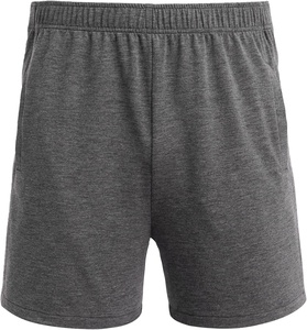 Pantalones cortos de algodón y elastano grises para hombre, con cintura elástica y bolsillos laterales, pantalones cortos informales transpirables para gimnasio, Fitness, ropa de calle - Product Image 3