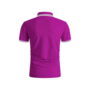 Polo homme bleu à manches courtes, couleur unie, tissu Oxford, décontracté, respirant, coupe classique - Product Image 4