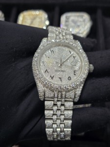 High Quality Starry Sky Full Diamond <b>Log</b> Rainbow 41mm Metal Men's Automatic Mechanical Watch Middle East Movement - Product Image 4