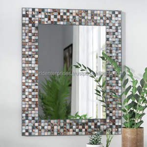 Espejo de pared Borden de cuerda de calidad de vidrio de mosaico para decoración de dormitorio, sala de estar y baño de India Export - Product Image 3