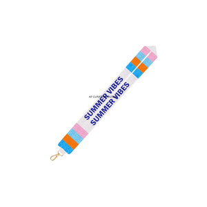 Summer Vibes Beaded Lanyard Custom Handmade Hand Embroidered Promotional Lanyard Trendy Event Giveaway Bulk Orders Available - Product Image 2
