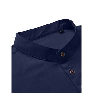 <b>Thermal</b> Wool Blend <b>Men</b> Shirt Double Pocket Utility Workwear <b>Top</b> Heavyweight Winter Long Sleeve Casual Outerwear Breathable Stand - Product Image 2