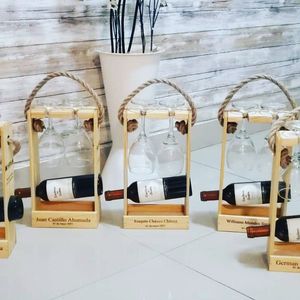 Porte-bouteilles en bois véritable pour salle à manger, présentoir à bouteilles de vin, support en bois naturel fait à la main pour la décoration de cuisine moderne - Product Image 3