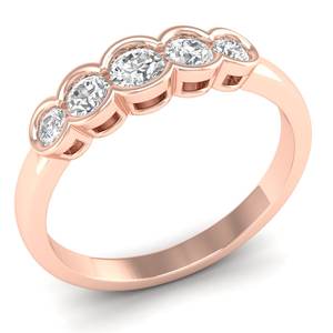 REYES – bague d'éternité élégante en argent Sterling 925, coupe ronde, 0.3 carats, Moissanite, pour femmes, bijoux de promesse de mariage - Product Image 2