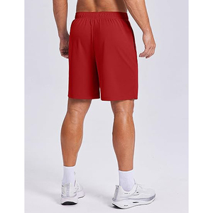 Pantalones Cortos Deportivos Rojos de Secado Rápido con Cintura Ajustable con Cordón y Bolsillos, Estilo Bermuda, Casual y Deportivo - Product Image 2