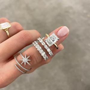 Lab Grown Diamond Wedding Band Minimalist <b>Stacking</b> Matching <b>Rings</b> Custom 14K 18K Solid Gold East West Emerald Oval Cut Wholesale - Product Image 2