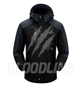 Veste Softshell Coupe-Vent à Manches Longues pour Hommes BLOODLINE Bleu Noir Vêtements de Sport d'Extérieur Hiver - Product Image 5