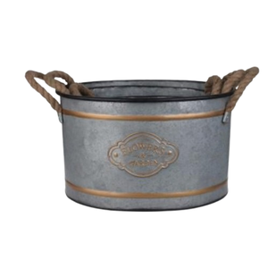 Pot de fleurs galvanisé monobloc pour plantes artificielles, taille moyenne, pour jardin et pépinière, en zinc - Product Image 1