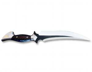 มีดใบตายทำมือแบบกำหนดเองพร้อมใบมีดสแตนเลส – ด้ามจับเรซิ่นแบบผสม - Product Image 1