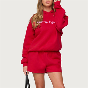 เสื้อฮู้ดดี้โอเวอร์ไซส์แฟชั่นใหม่ สวมใส่สบายสำหรับฤดูหนาว ผ้าฝ้ายฟลีซพิมพ์ลายสีพื้น 100% คุณภาพดีเยี่ยม สำหรับผู้หญิง - Product Image 3