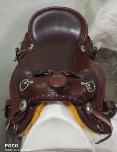 Fabriqué à la main léger Style Cowboy américain en cuir véritable Western Pleasure équitation selle de course de chevaux personnalisable pour l'équitation - Product Image 6