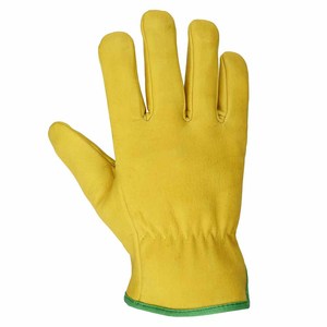 Premium Quality Yellow Cowhide Grain Leather <b>Driver</b> Work <b>Gloves</b> Fleece Lined Soft & Comfortable Lorry Truck Driving <b>Glove</b> - Product Image 5
