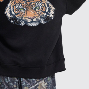 Men's <b>Black</b> Hooded Sweatshirt Regular Fit Solid Front Logo Casual Style Autumn Wear <b>Fleece</b> 100% Cotton Pocket - Product Image 3