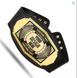 Customizable MMA Boxing Championship <b>Belt</b> Black Gold PU Material Durable Unisex Martial Arts Training Equipment - Product Image 1
