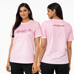 Camiseta casual de mujer con pedrería brillante, ropa de calle, marca personalizada, ropa femenina, camiseta de algodón premium para mujer - Product Image 6