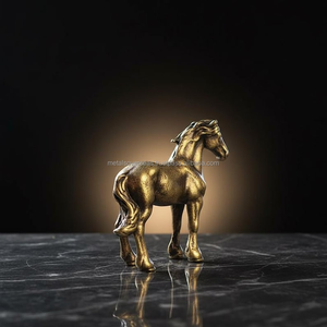 Figurine de cheval gravée en laiton massif, style moderne/ancien, statue décorative pour la maison, le salon et le bureau - Product Image 5