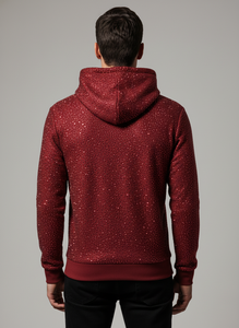 Sudadera con capucha y cremallera con logotipo personalizado de pedrería para hombre, 500 g/m², lavado ácido, oversize, de felpa francesa gruesa, estilo urbano, marca OEM - Product Image 4