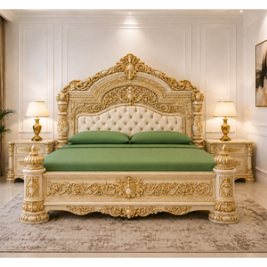 Colección de Muebles de Dormitorio de Lujo de Estilo Moderno, Juego de Dormitorio Completo Tallado a Mano, Madera de Teca Sólida, Personalizado en EE. UU. - Product Image 1