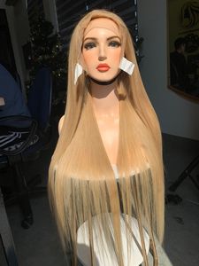 613 Blonde Remy Vierge Cheveux Épaule Longueur Perruques Extensions de Cheveux 100% Vietnamien Humain Soyeux Vague Droite Machine Double Trame - Product Image 3