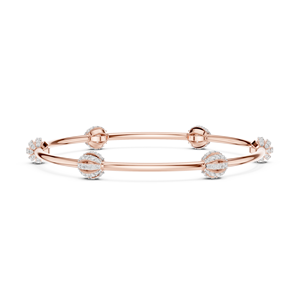 TRENDY LAB GROWN DIAMOND STIFF KADA BRACELET SET IN 18KT ROSE <b>GOLD</b> WEDDING ENGAGEMENT PARTY GLAM EVENT DAILY USE FOR WOMEN - Product Image 3